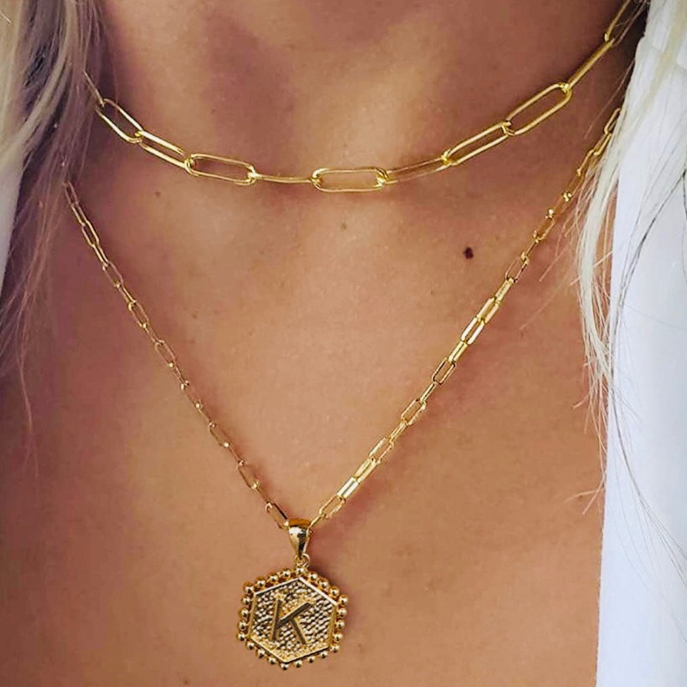 ::✨Delicate [GOLD] Layered Initial Necklace Set - Picture 3 of 12